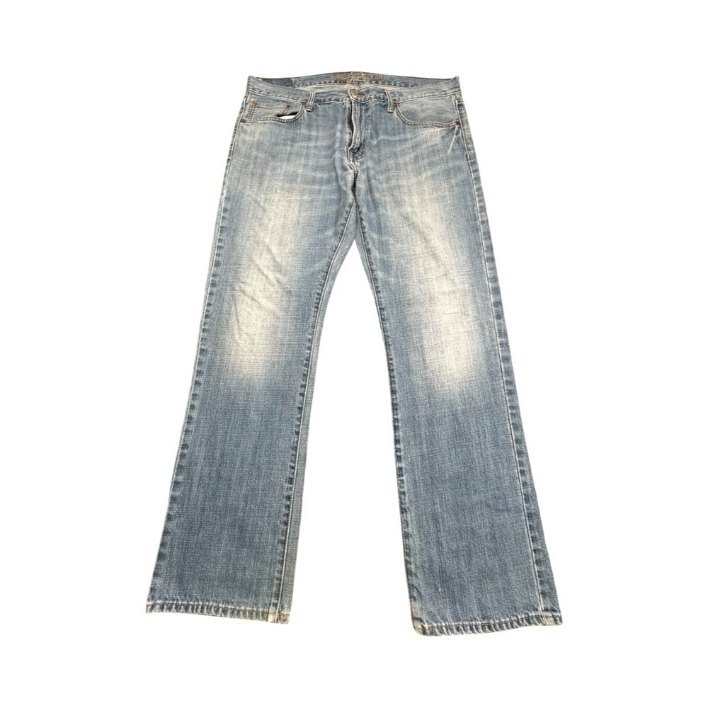 American Eagle Jeans Mens 36x30 Blue Slim Straight Light Wash Cotton Denim 6290